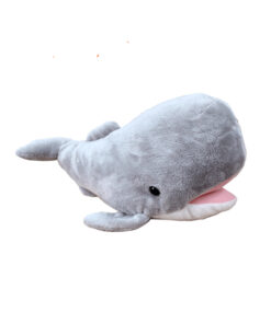 Pluche zachte walvis lichtgrijs met lief bekkie 30 cm